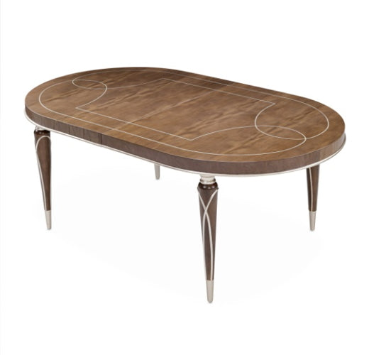 AICO Villa Cherie 4 Leg Oval Dining Table in Hazelnut - Furniture Now (CA)