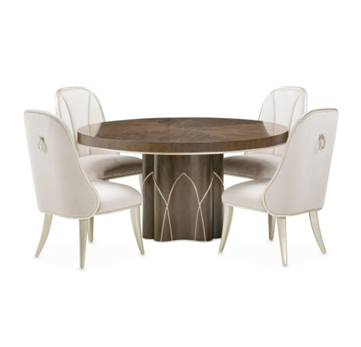 AICO Villa Cherie Round Dining Table in Hazelnut - Furniture Now (CA)