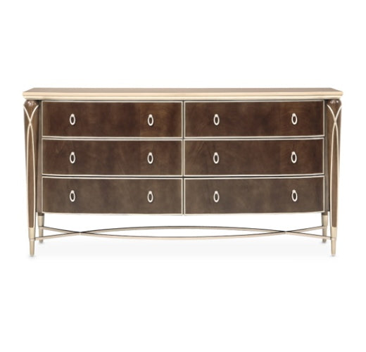 AICO Villa Cherie Dresser in Hazelnut - Furniture Now (CA)
