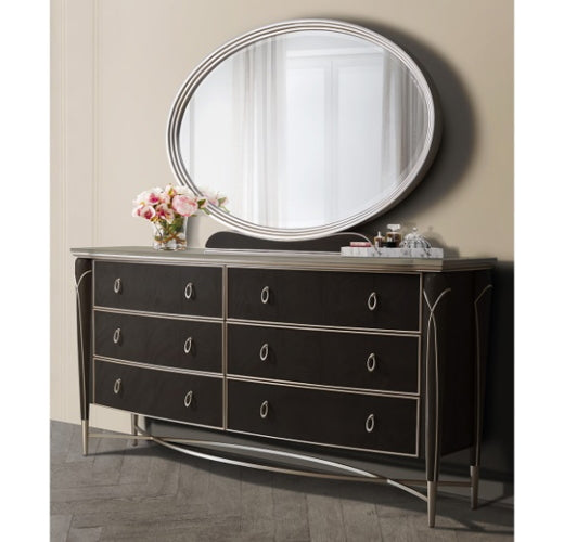 AICO Villa Cherie Dresser Mirror in Hazelnut - Furniture Now (CA)
