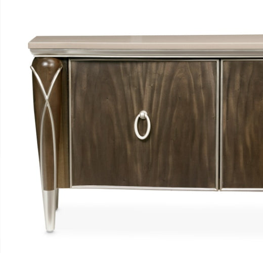 AICO Villa Cherie Media Cabinet in Hazelnut - Furniture Now (CA)