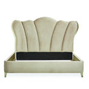 AICO Villa Cherie Queen Channel Tufted Upholstered Bed in Hazelnut image