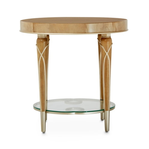 AICO Villa Cherie End Table in Caramel - Furniture Now (CA)