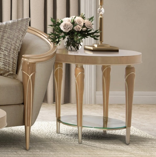 AICO Villa Cherie End Table in Caramel - Furniture Now (CA)