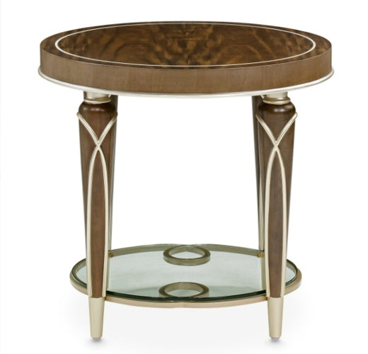 AICO Villa Cherie End Table in Hazelnut - Furniture Now (CA)