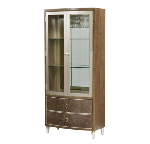 AICO Villa Cherie Display Cabinet in Hazelnut - Furniture Now (CA)