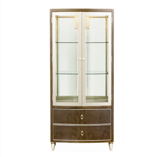 AICO Villa Cherie Display Cabinet in Hazelnut - Furniture Now (CA)