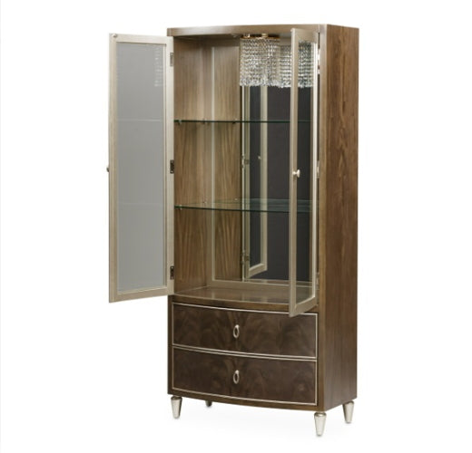 AICO Villa Cherie Display Cabinet in Hazelnut - Furniture Now (CA)