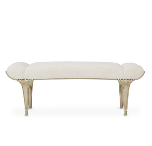 AICO Villa Cherie Tufted Bed Bench in Hazelnut - Furniture Now (CA)