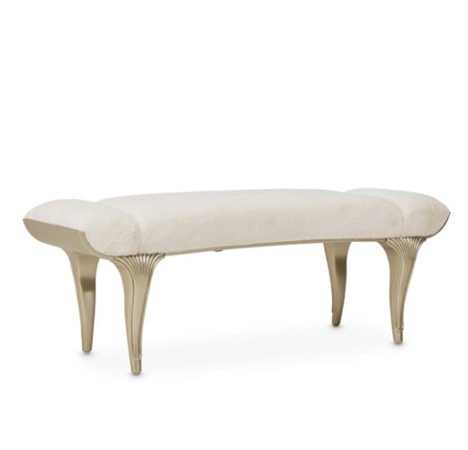 AICO Villa Cherie Tufted Bed Bench in Hazelnut - Furniture Now (CA)