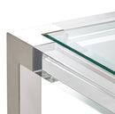 AICO Furniture State St. Square End Table in Stainless Steel - Furniture Now (CA)