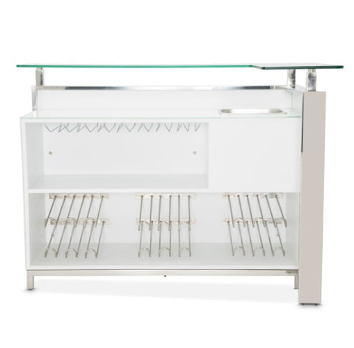 AICO Furniture State St. Bar Table in Glossy White - Furniture Now (CA)