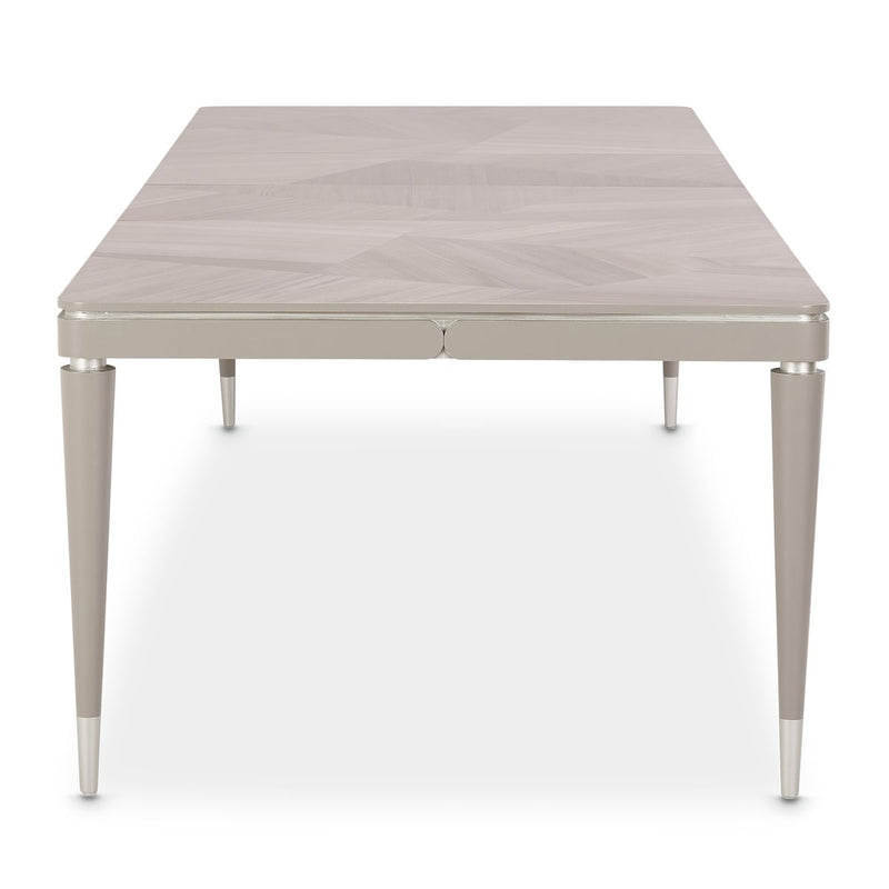 AICO Lanterna Rectangular Dining Table in Silver Mist - Furniture Now (CA)