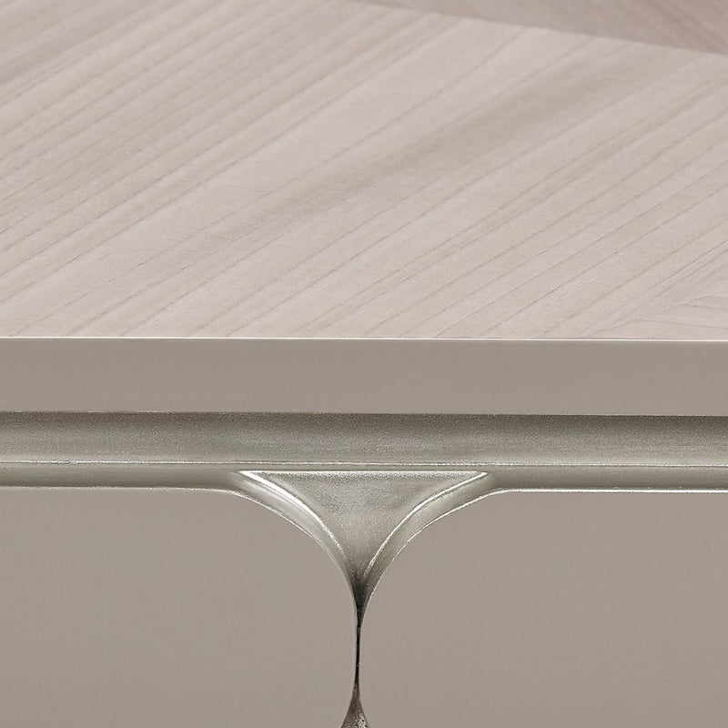 AICO Lanterna Rectangular Dining Table in Silver Mist - Furniture Now (CA)