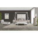 AICO Penthouse King Canopy Channel Tufted Upholstered Bed in Ash Gray - Furniture Now (CA)