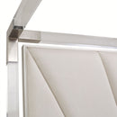 AICO Penthouse/Lanterna King Canopy Channel Tufted Upholstered Bed in Silver Mist - Furniture Now (CA)