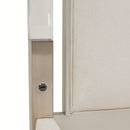 AICO Penthouse/Lanterna King Canopy Channel Tufted Upholstered Bed in Silver Mist - Furniture Now (CA)