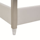 AICO Penthouse/Lanterna King Canopy Channel Tufted Upholstered Bed in Silver Mist - Furniture Now (CA)