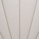 AICO Penthouse/Lanterna King Canopy Channel Tufted Upholstered Bed in Silver Mist - Furniture Now (CA)