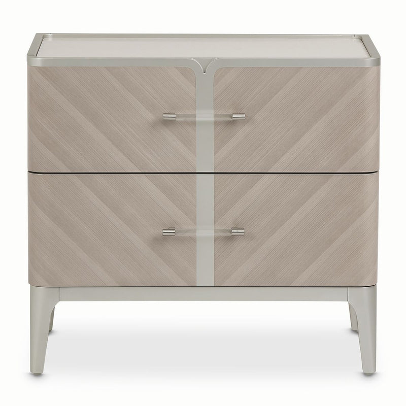AICO Lanterna Nightstand in Silver Mist - Furniture Now (CA)