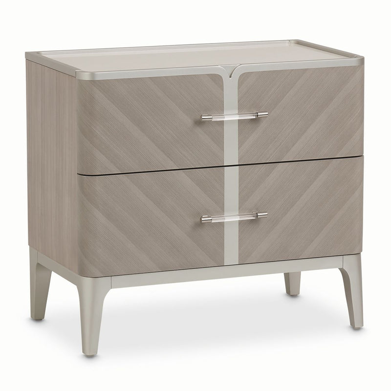 AICO Lanterna Nightstand in Silver Mist image