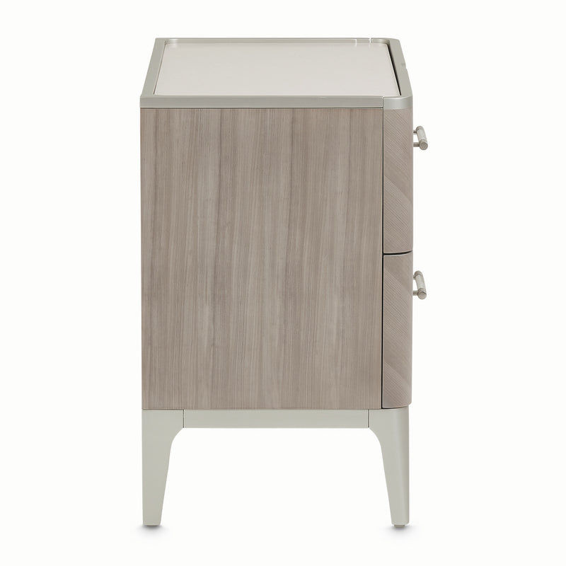 AICO Lanterna Nightstand in Silver Mist - Furniture Now (CA)