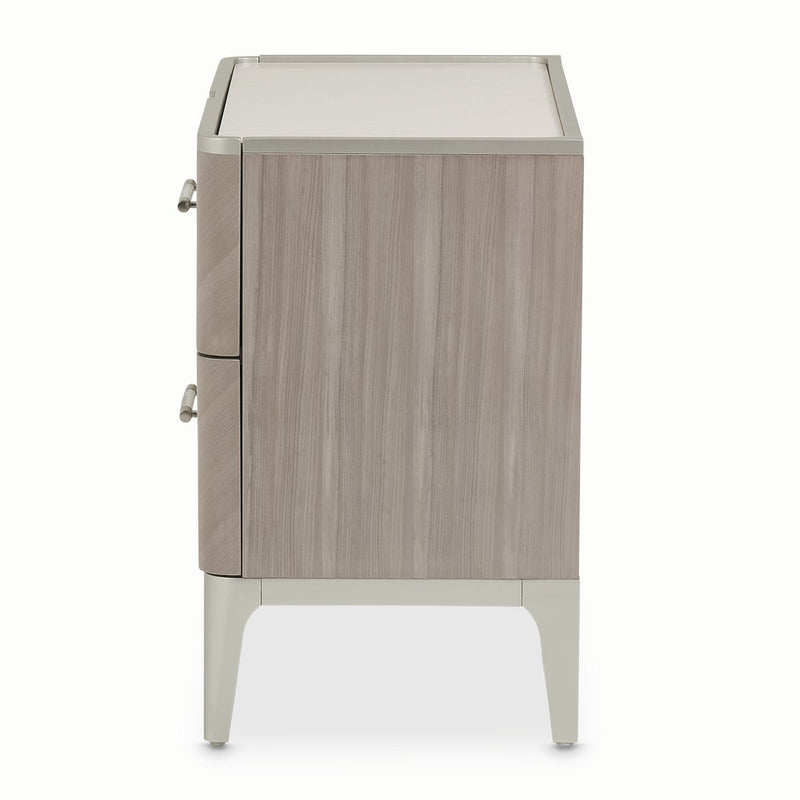 AICO Lanterna Nightstand in Silver Mist - Furniture Now (CA)