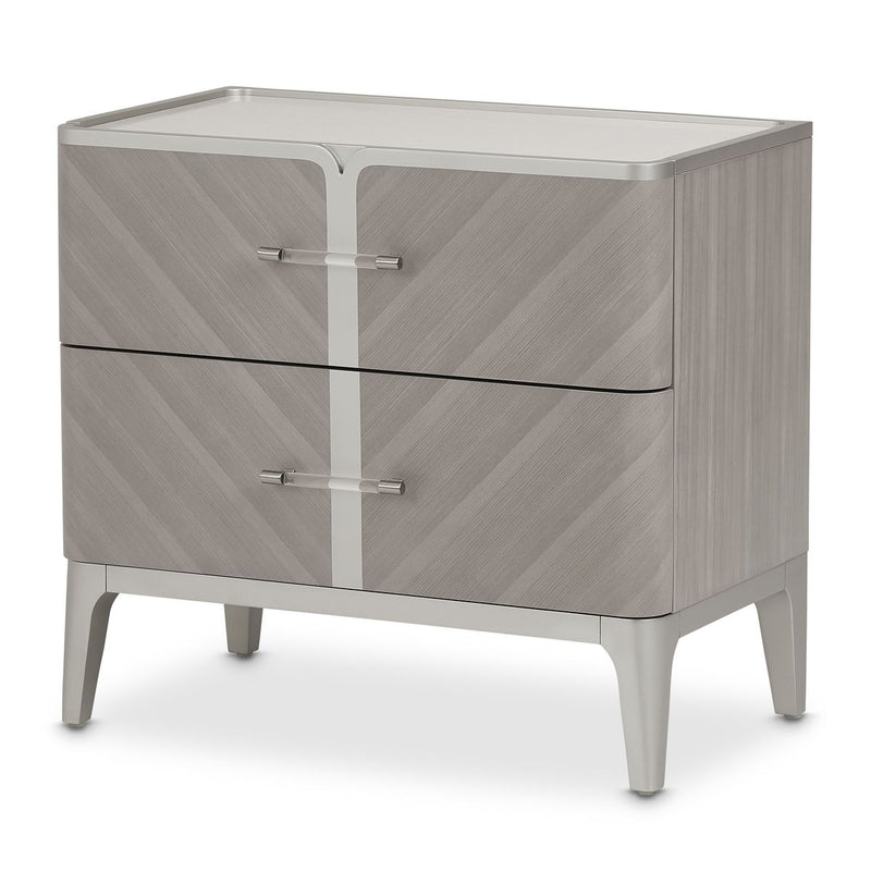 AICO Lanterna Nightstand in Silver Mist - Furniture Now (CA)