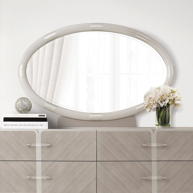 AICO Lanterna Dresser Mirror in Silver Mist - Furniture Now (CA)