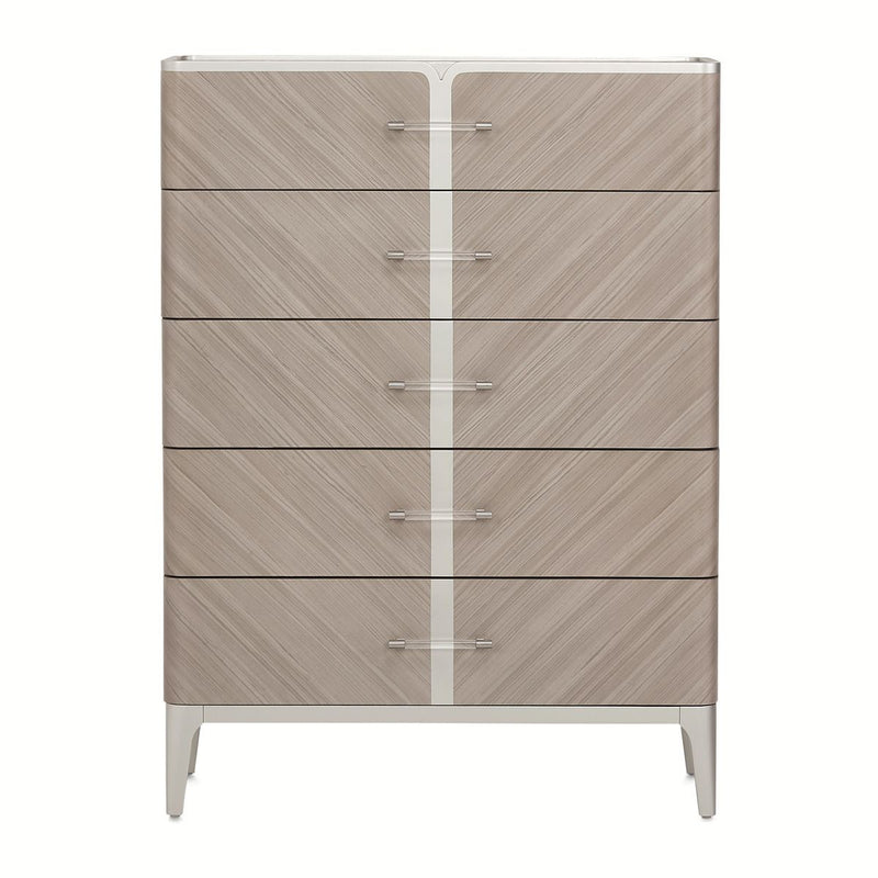 AICO Lanterna Highboy Chest in Silver Mist - Furniture Now (CA)