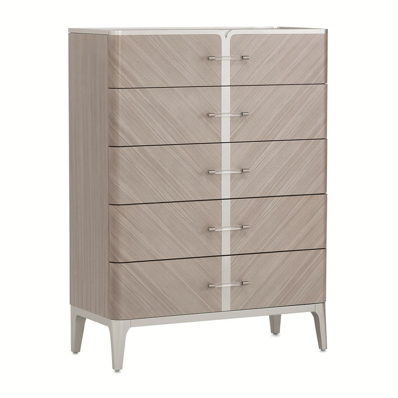 AICO Lanterna Highboy Chest in Silver Mist - Furniture Now (CA)