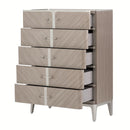 AICO Lanterna Highboy Chest in Silver Mist - Furniture Now (CA)