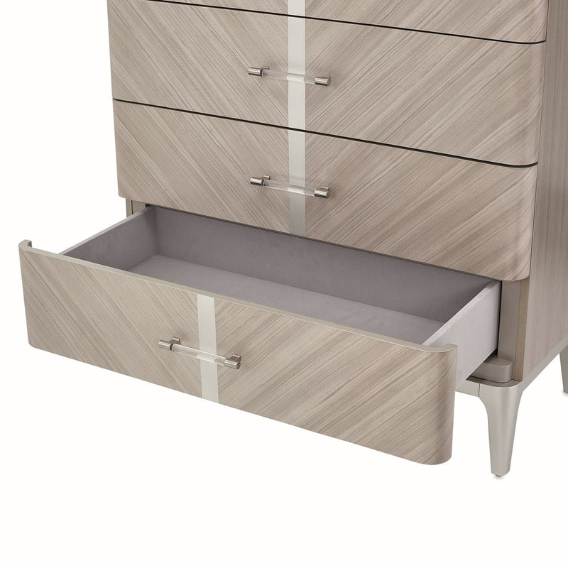 AICO Lanterna Highboy Chest in Silver Mist - Furniture Now (CA)