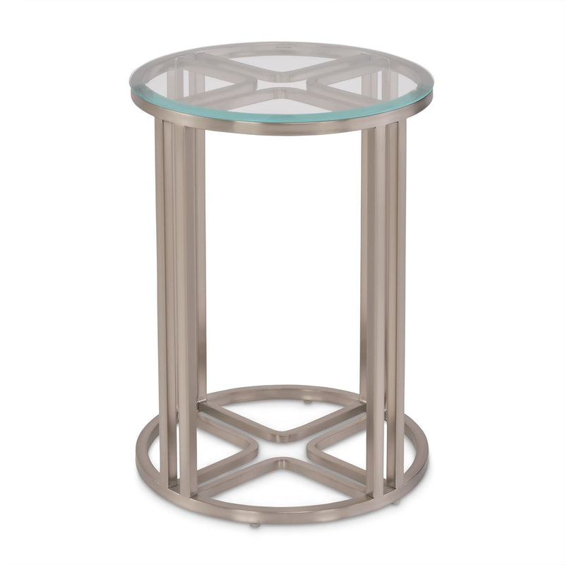 AICO Lanterna Chairside Table in Silver Mist - Furniture Now (CA)