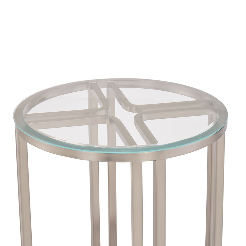 AICO Lanterna Chairside Table in Silver Mist - Furniture Now (CA)