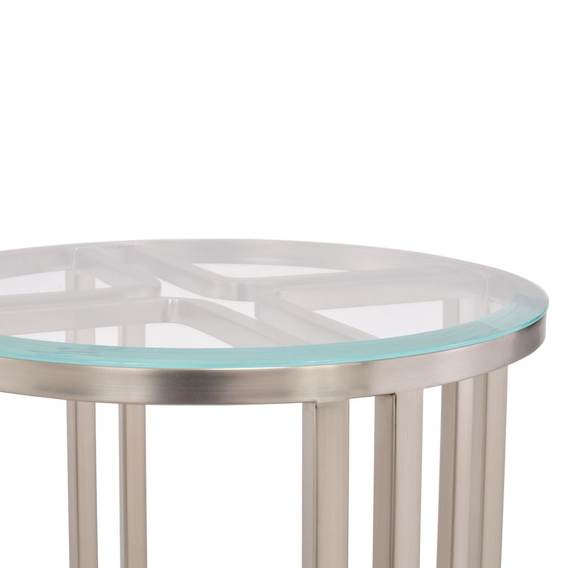 AICO Lanterna Chairside Table in Silver Mist - Furniture Now (CA)