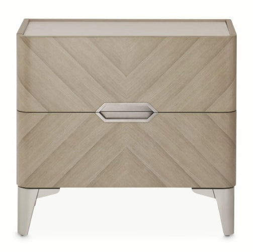 AICO Furniture Penthouse Nightstand in Ash Gray - Furniture Now (CA)