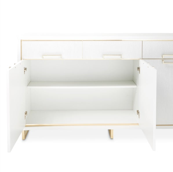 AICO Furniture Palm Gate Sideboard in Cloud White - Furniture Now (CA)