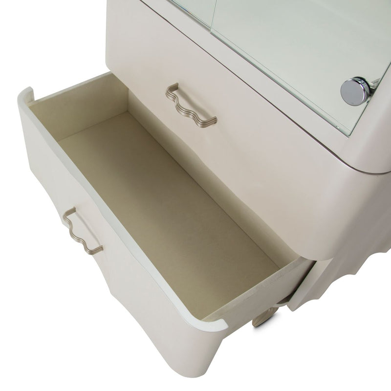 AICO London Place Display Cabinet in Creamy Pearl - Furniture Now (CA)