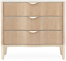 AICO Malibu Crest 3 Drawer Nightstand in Blush - Furniture Now (CA)