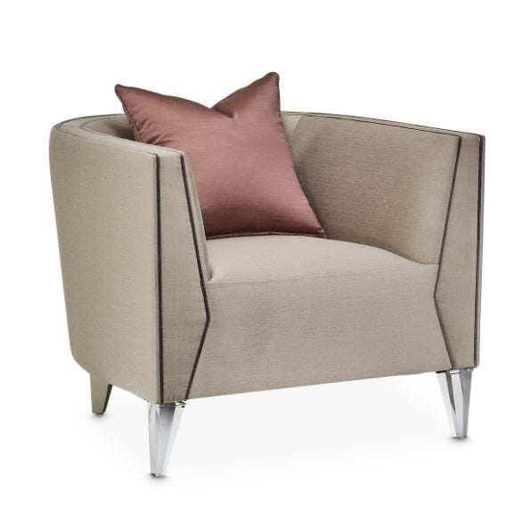 AICO Furniture Linea Matching Chair Metallic in Silver Mist - Furniture Now (CA)