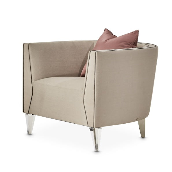 AICO Furniture Linea Matching Chair Metallic in Silver Mist image