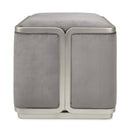 AICO Furniture Linea Linea Ottoman Gray Pearl in Silver Mist - Furniture Now (CA)