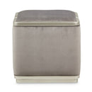 AICO Furniture Linea Linea Ottoman Gray Pearl in Silver Mist - Furniture Now (CA)