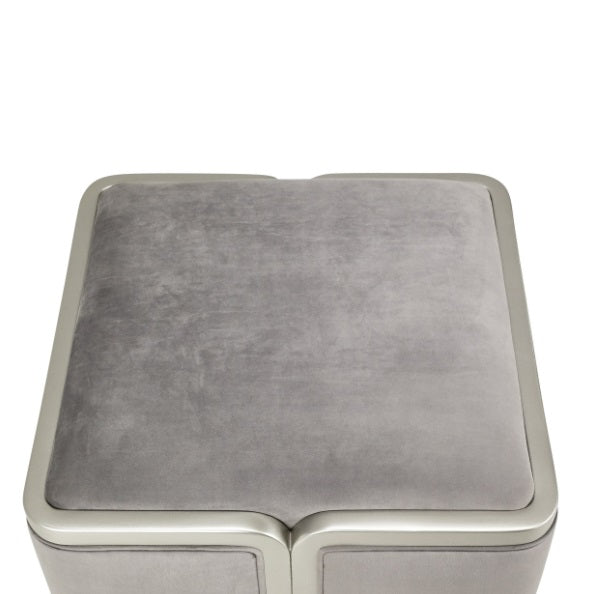 AICO Furniture Linea Linea Ottoman Gray Pearl in Silver Mist - Furniture Now (CA)