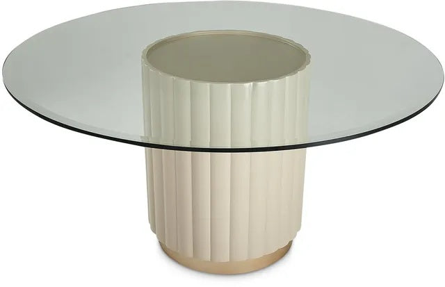 AICO Malibu Crest Round Dining Table in Chardonnay - Furniture Now (CA)