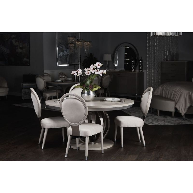 AICO Eclipse Round Dining Table in Moonlight - Furniture Now (CA)