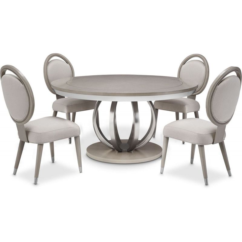 AICO Eclipse Round Dining Table in Moonlight - Furniture Now (CA)