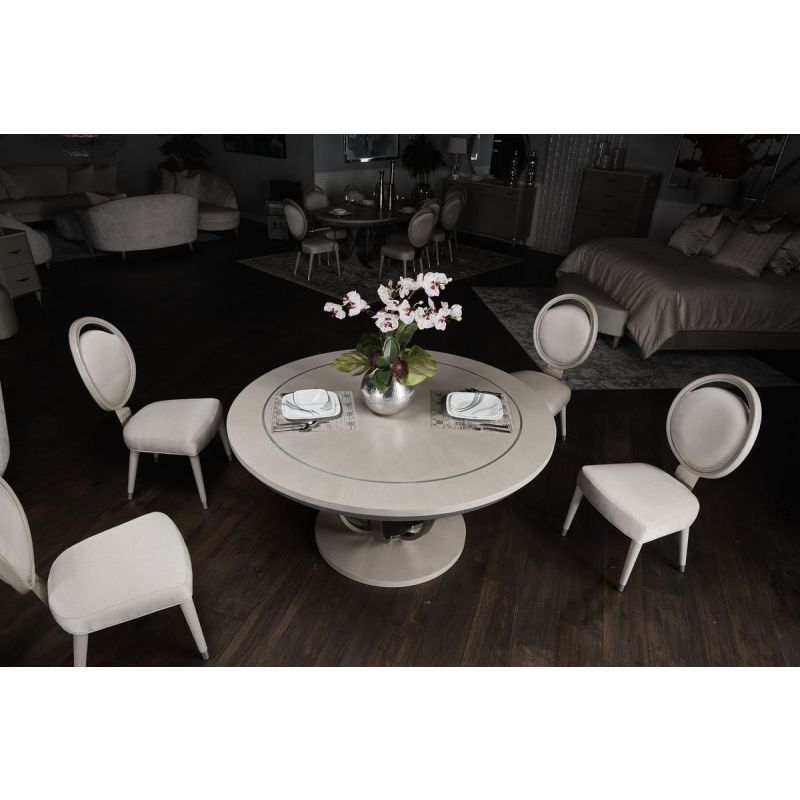AICO Eclipse Round Dining Table in Moonlight - Furniture Now (CA)