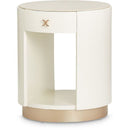 AICO La Rachelle Round End Table w/ Marble Top in Medium Champagne - Furniture Now (CA)
